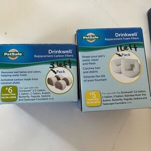 Drinkwell Pet safe #5 + #6 type extra filters for multiple Pet fountains